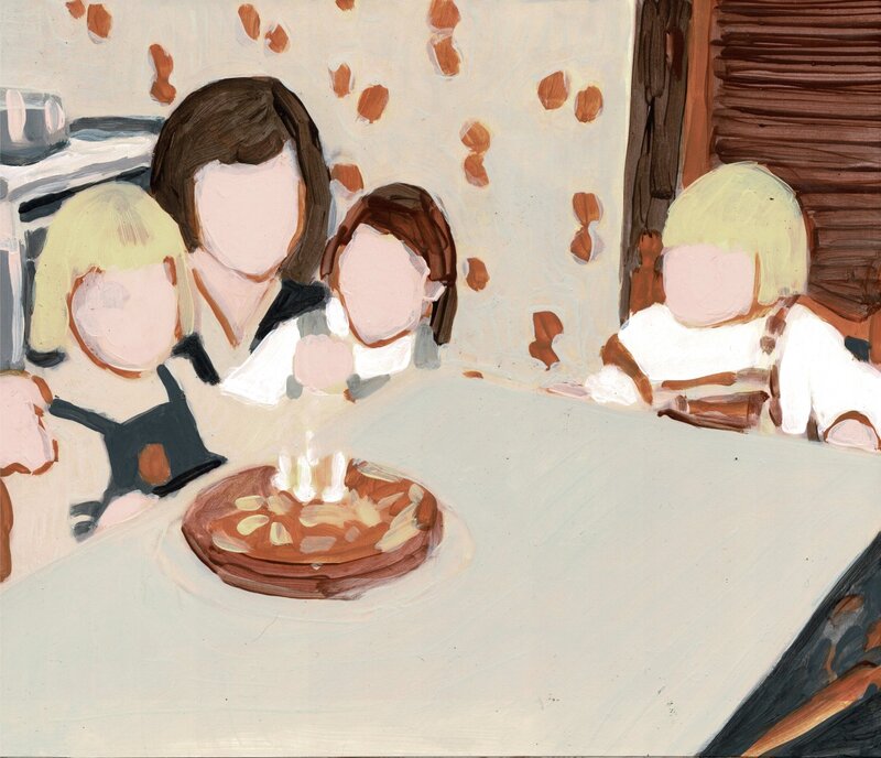 Memories I, papier op paneel, afgewerkt met gematteerde epoxy, 25 x 30 x 2 cm.